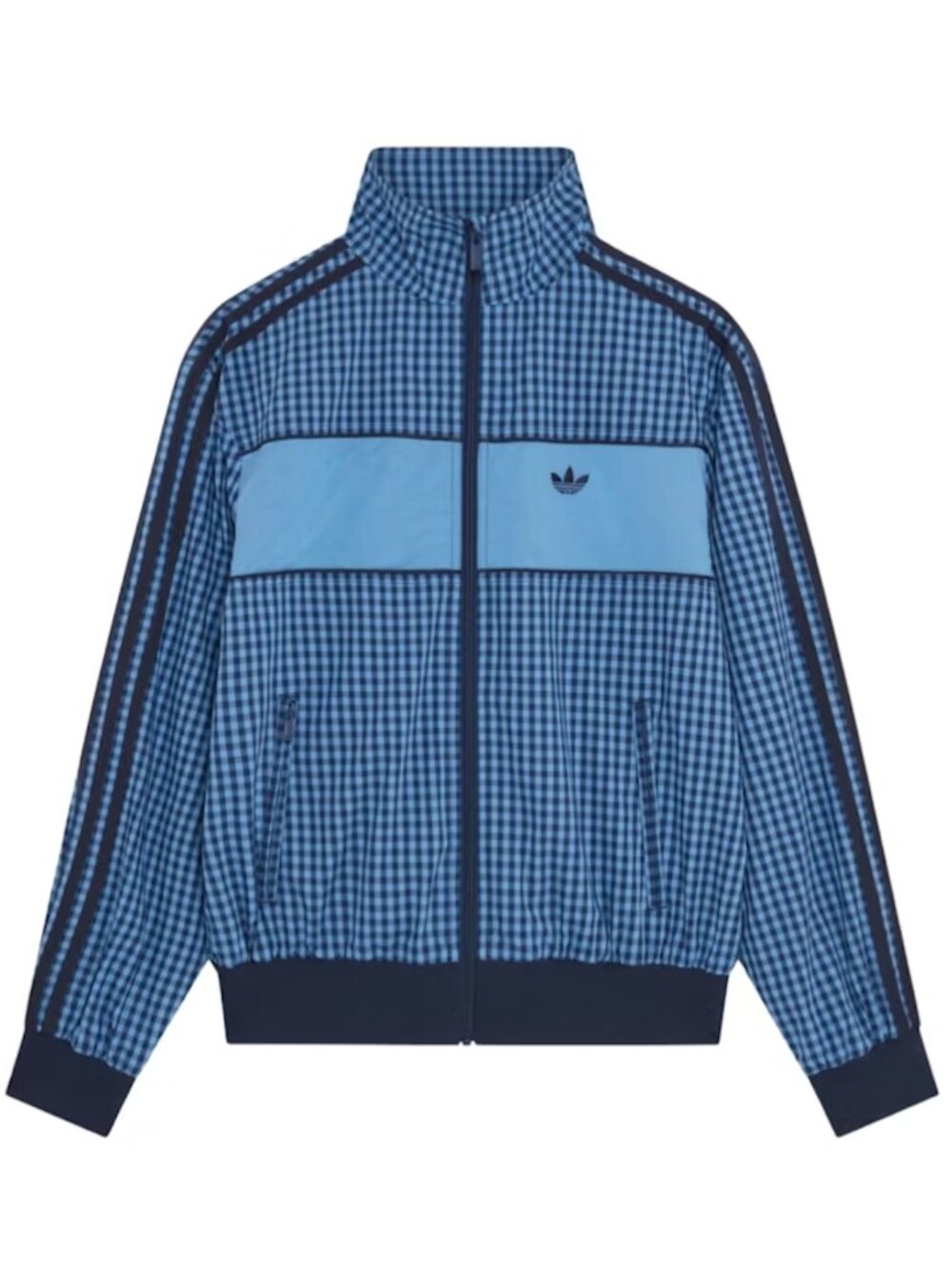 adidas Originals x ASOS track jacket in blue gingham - size large